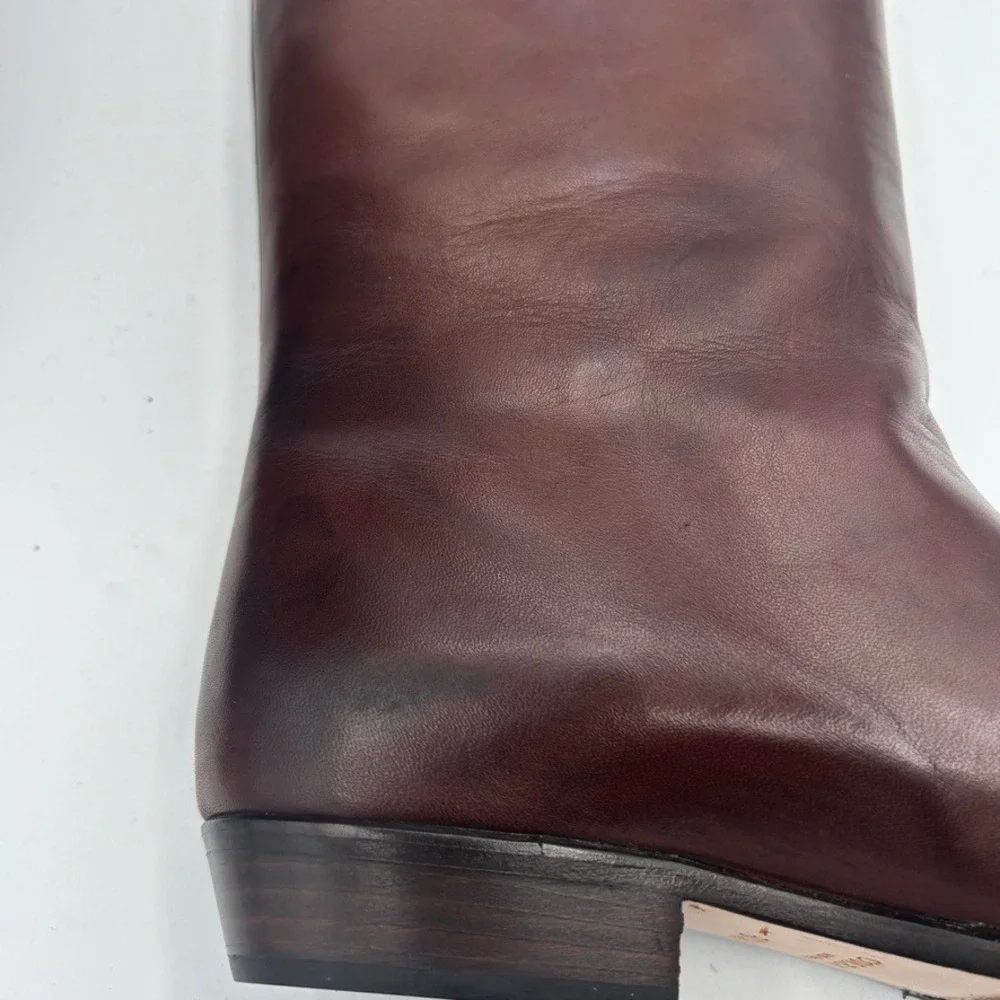 Vtg Cole Haan Riding Boots Women Sz 6.5 AA Brown Leather Tall Equestrian Italy - Picture 6 of 13